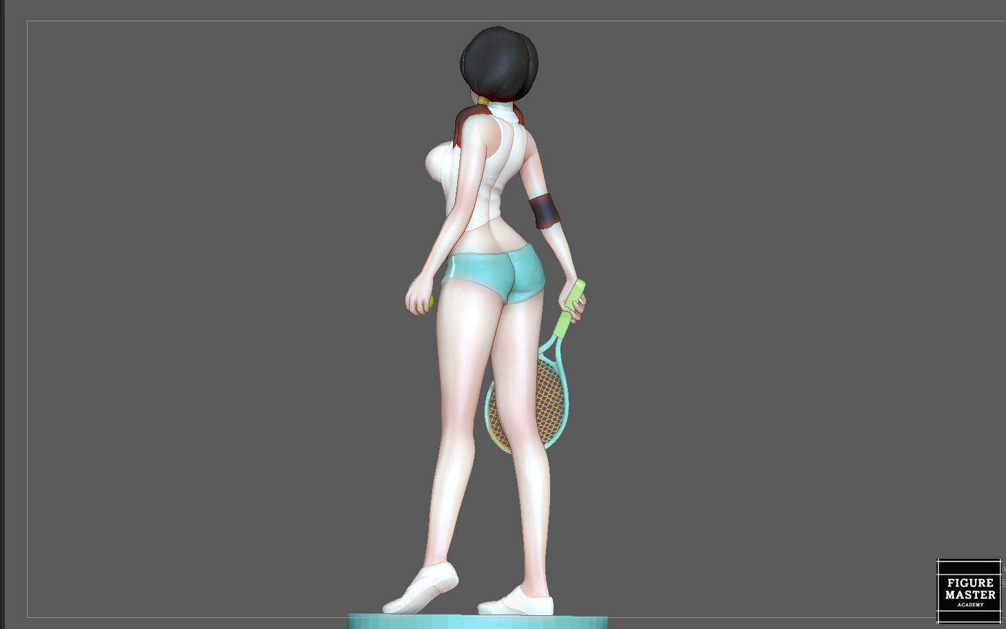 VIDEL TENNIS TRANING  DRAGONBALL CHARACTER ANIME STATUE MODEL 3D print model_11