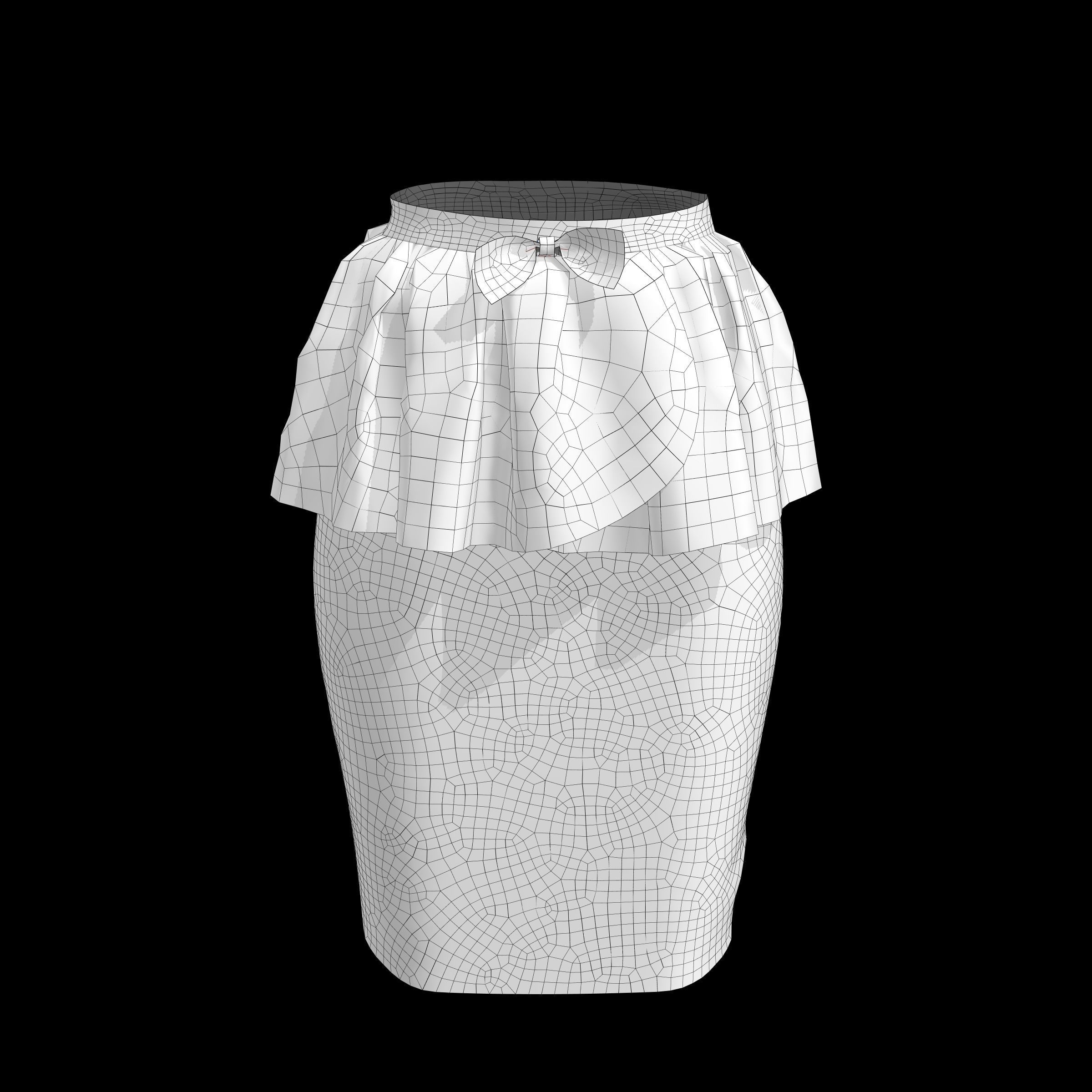 skirt 5 ruffled bag 3D model_1