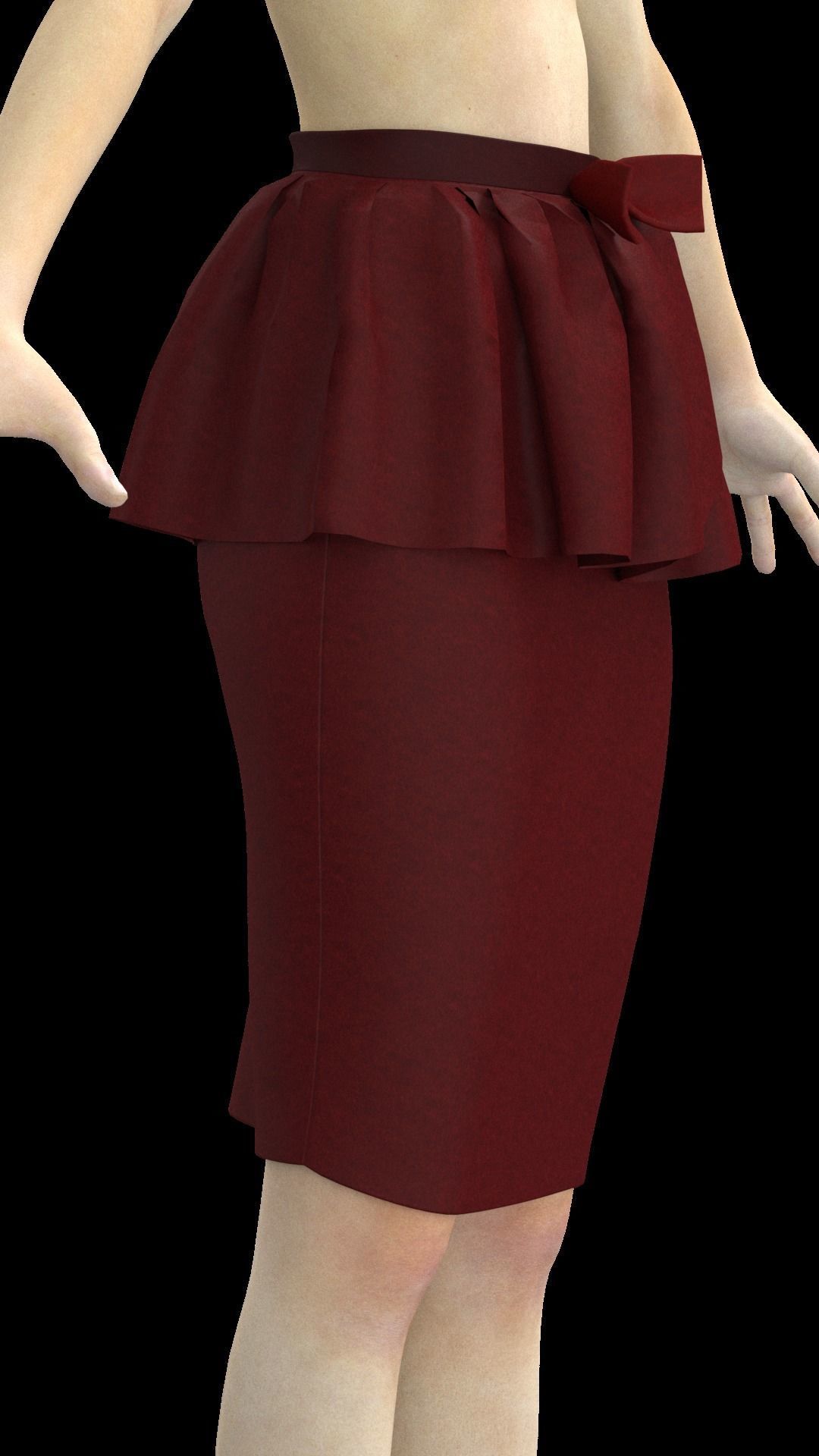 skirt 5 ruffled bag 3D model_8