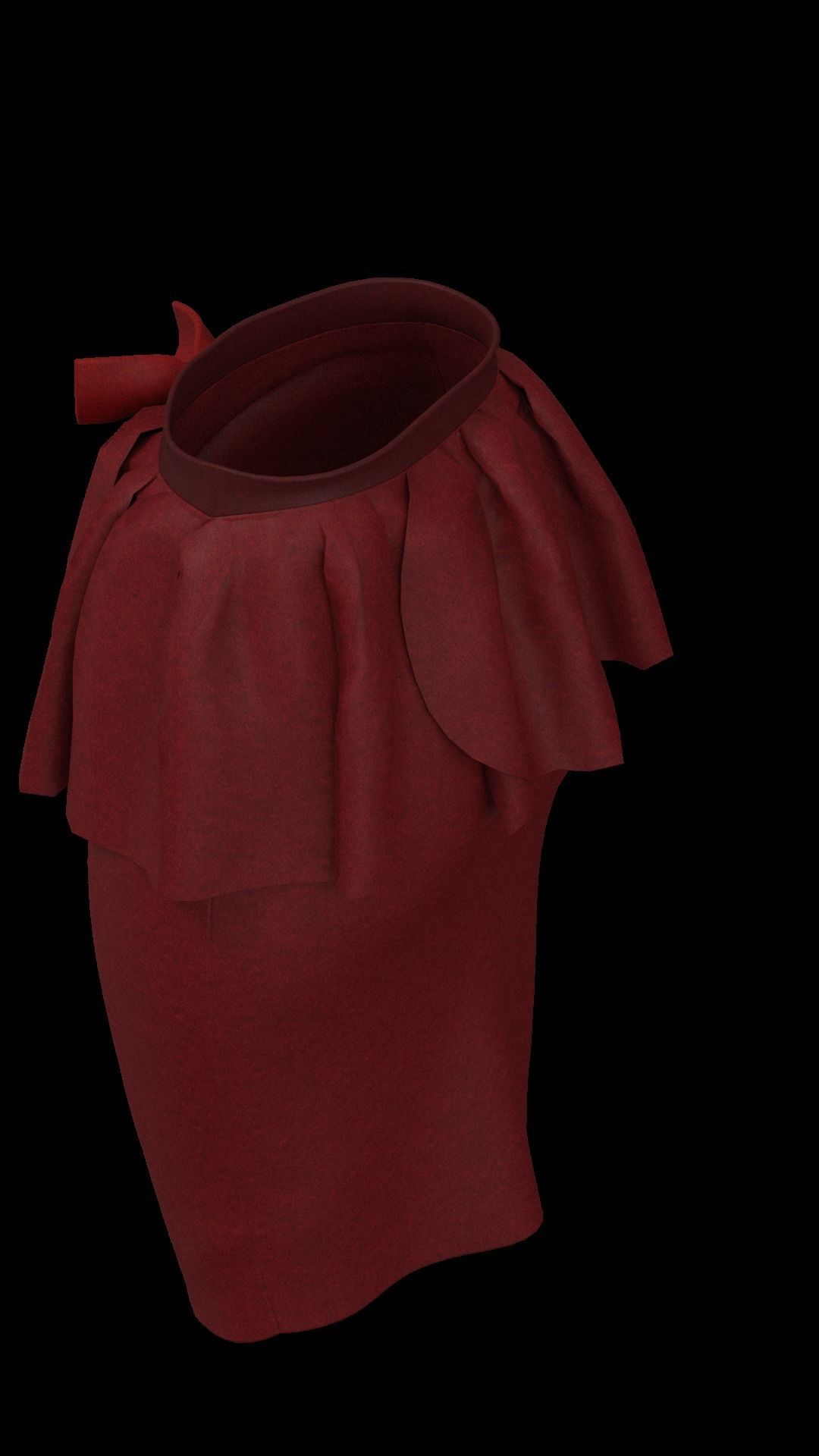skirt 5 ruffled bag 3D model_10