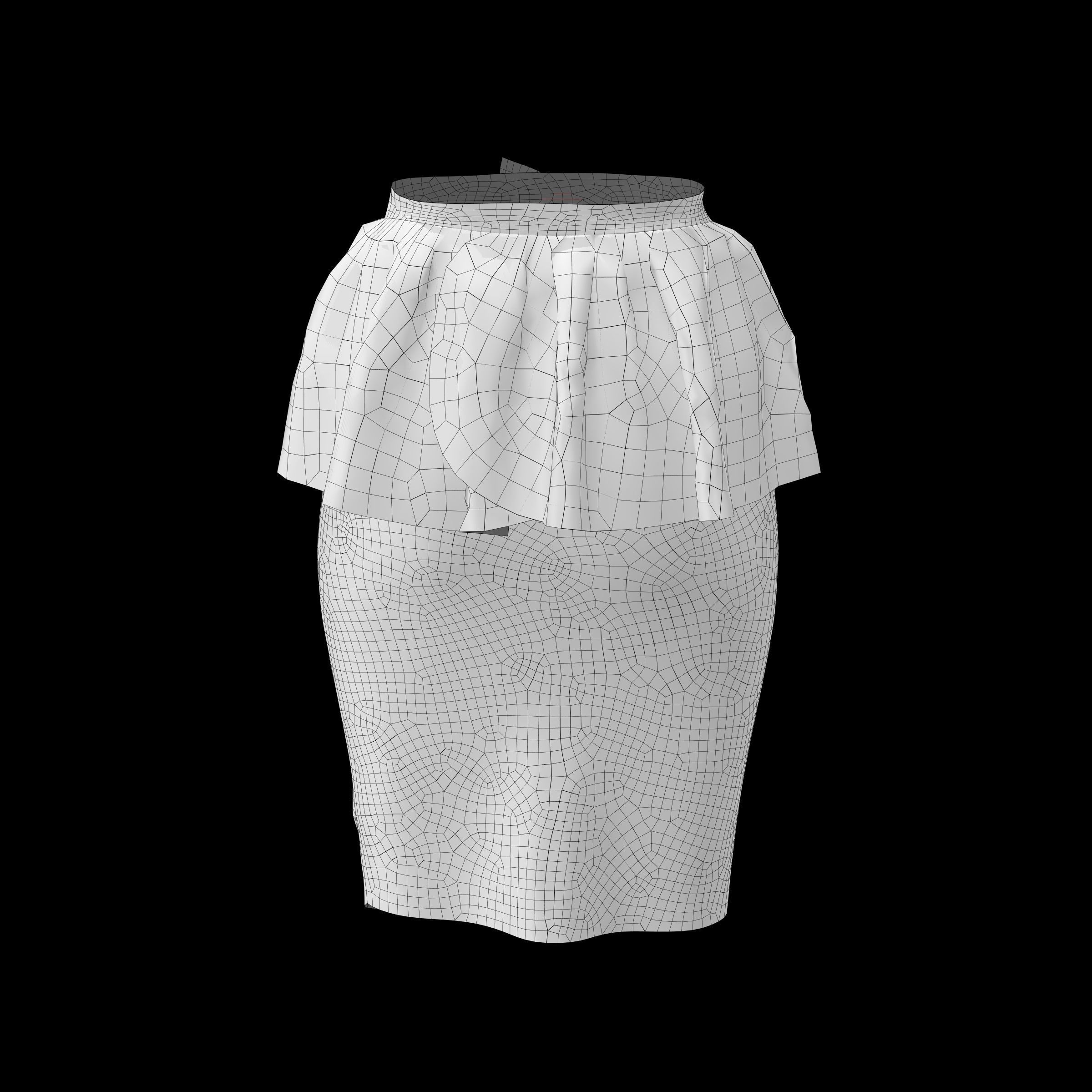 skirt 5 ruffled bag 3D model_2