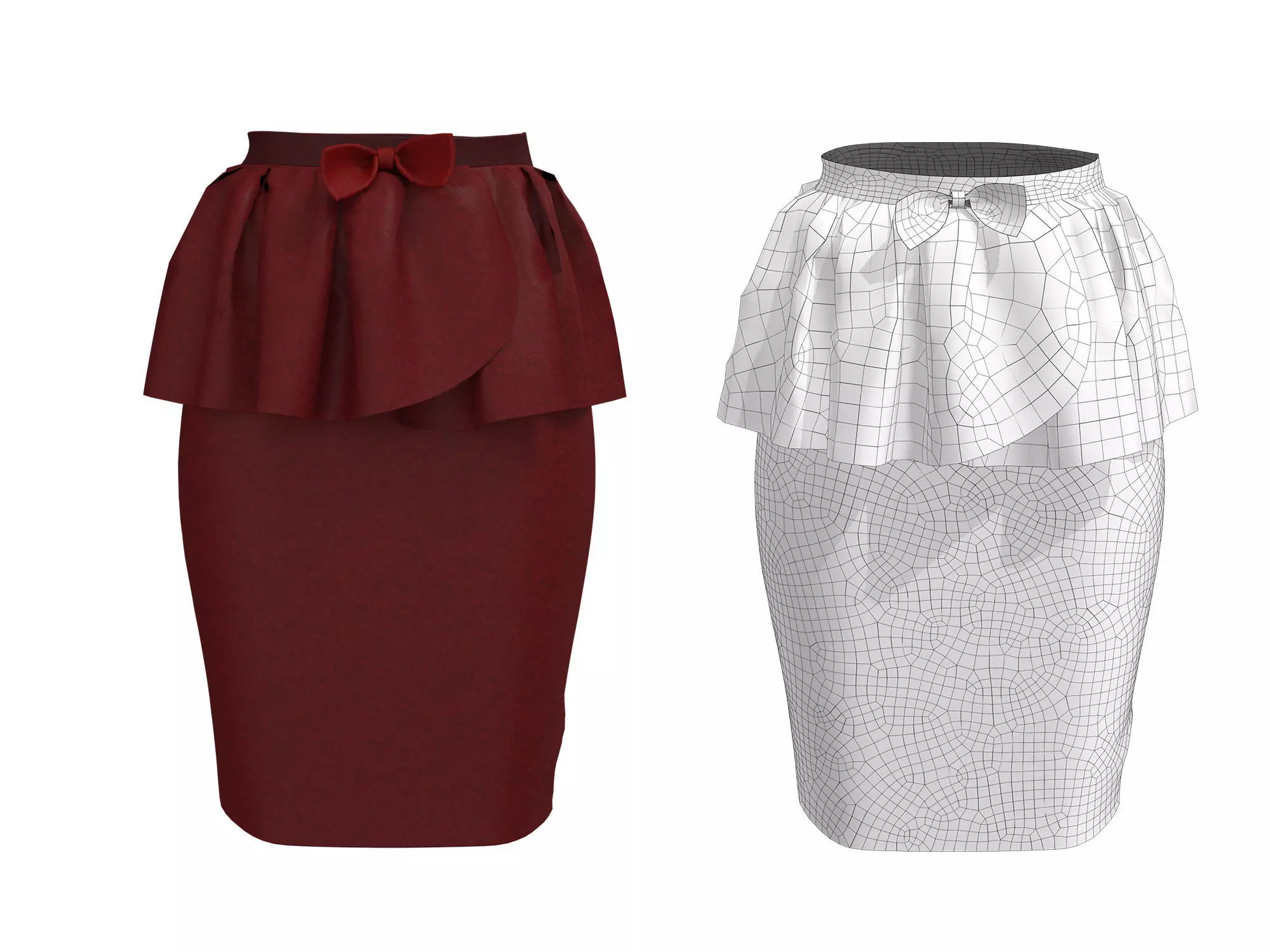 skirt 5 ruffled bag 3D model_0