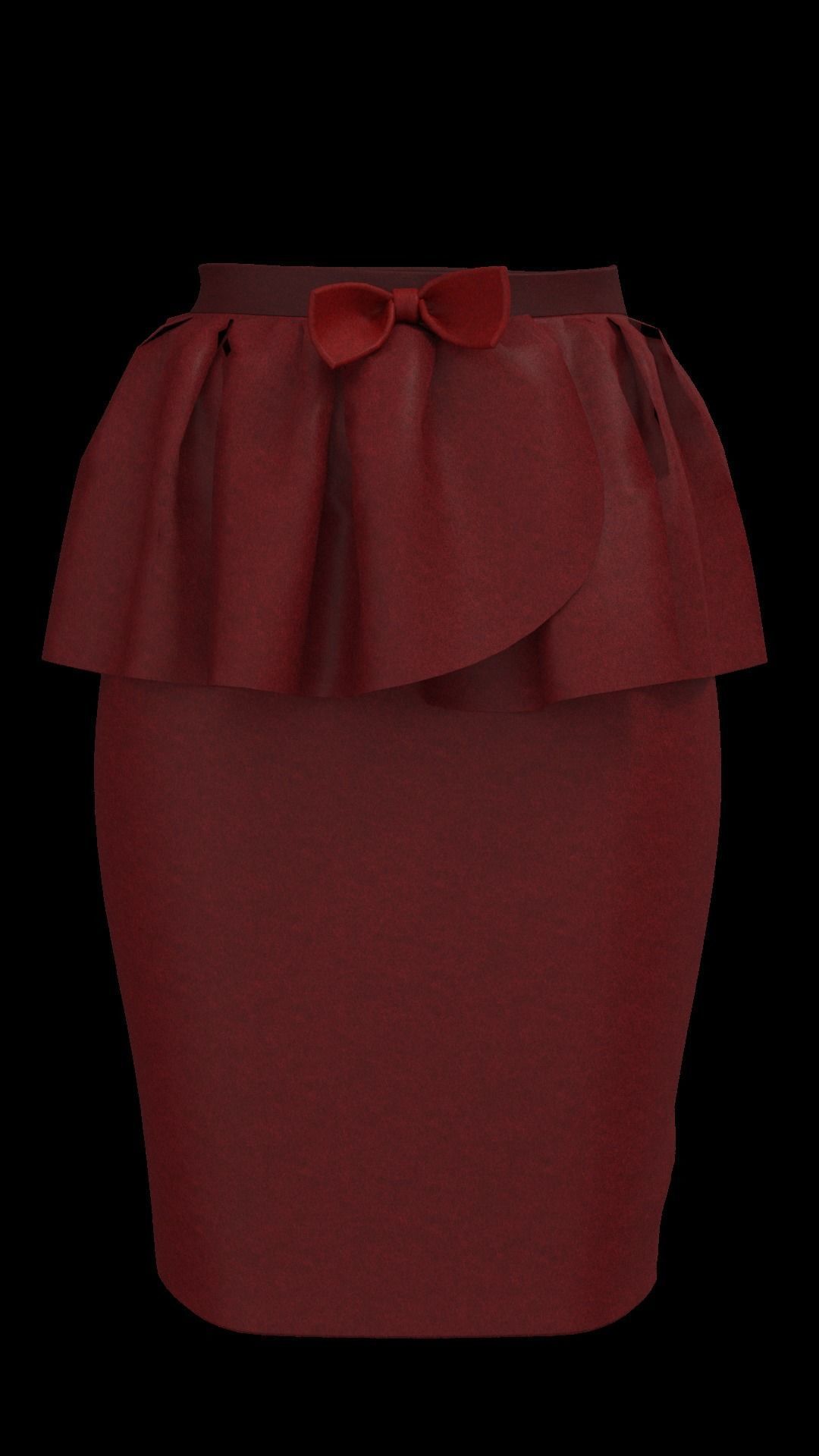 skirt 5 ruffled bag 3D model_5