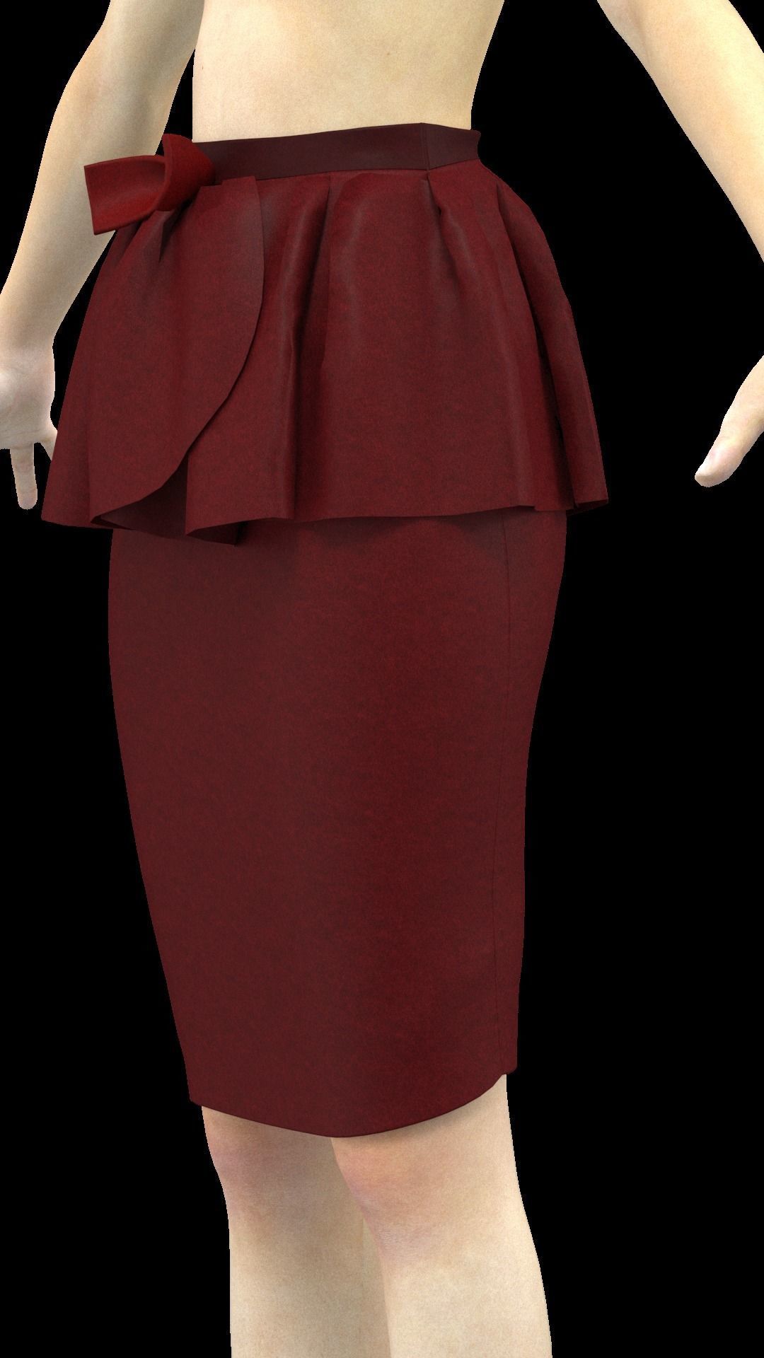 skirt 5 ruffled bag 3D model_6