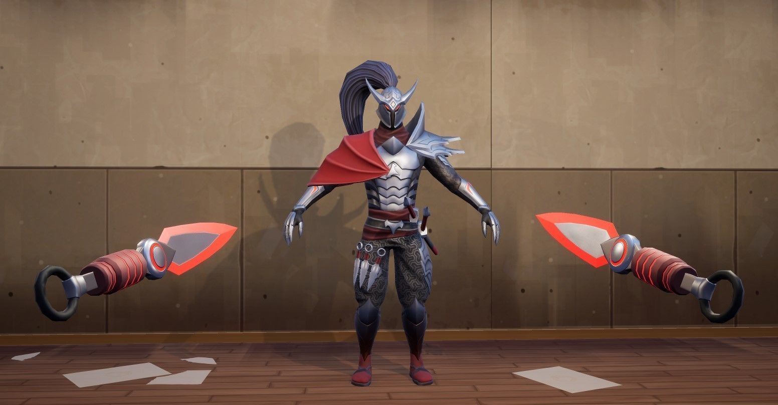 Stylized Samurai 3D Model Mobile and PC Full Animations Low-poly 3D model_6