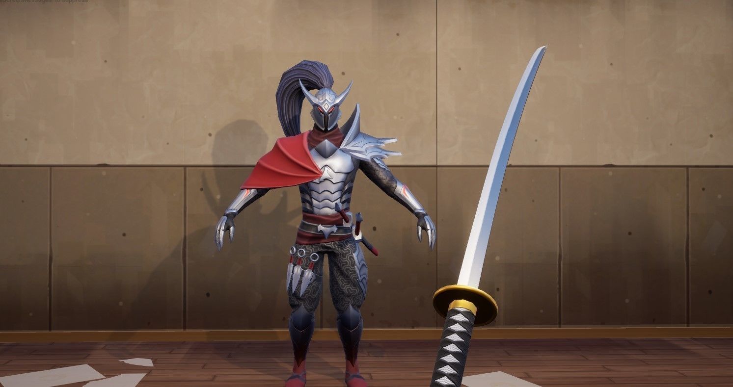 Stylized Samurai 3D Model Mobile and PC Full Animations Low-poly 3D model_5