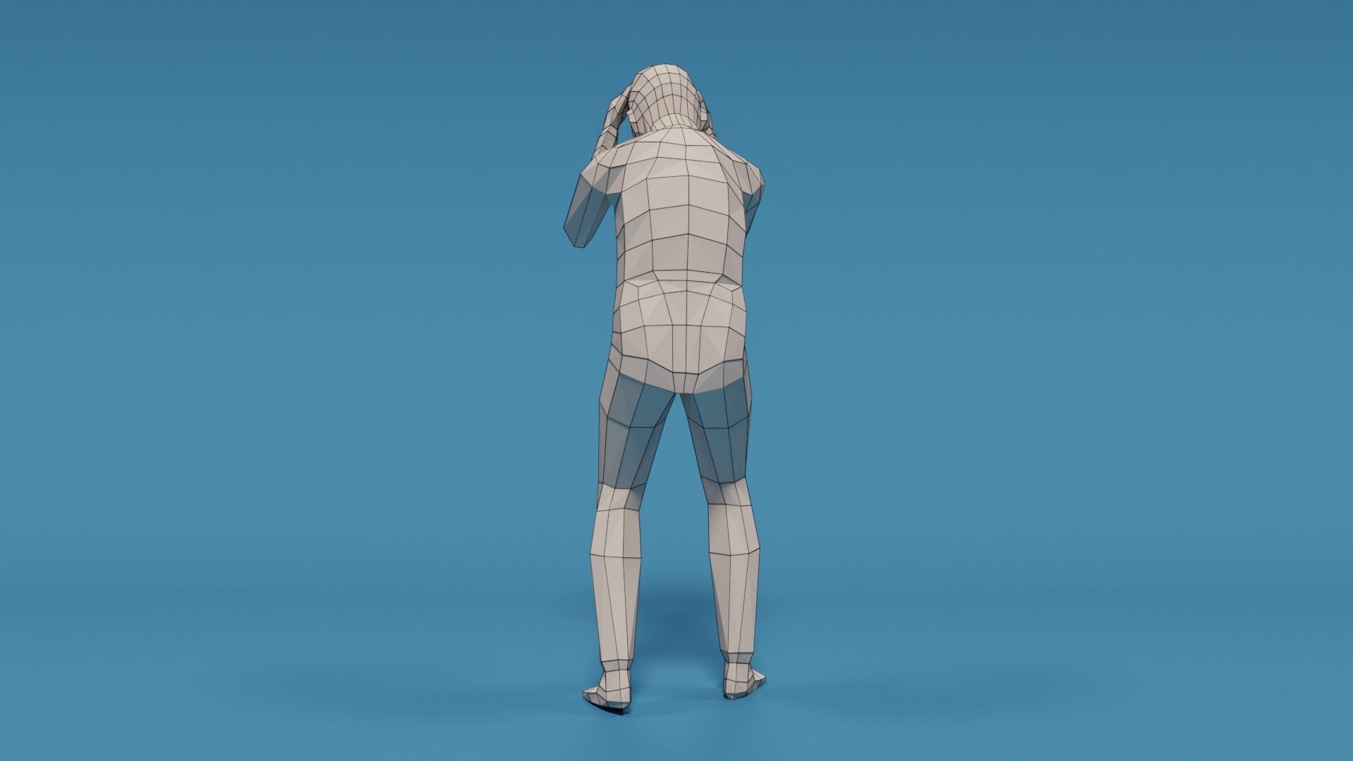 Low Poly Kid Holding Head Low-poly 3D model_12