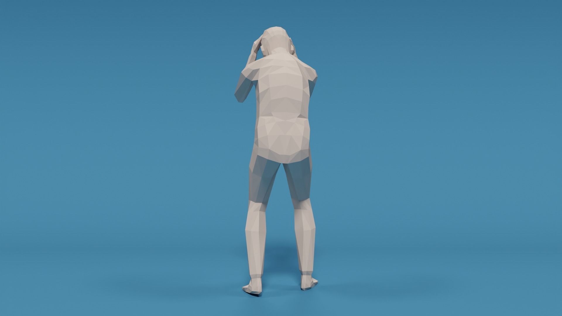 Low Poly Kid Holding Head Low-poly 3D model_3