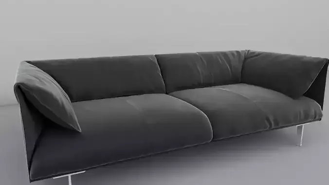 Basic Sofa mid-poly 3D model