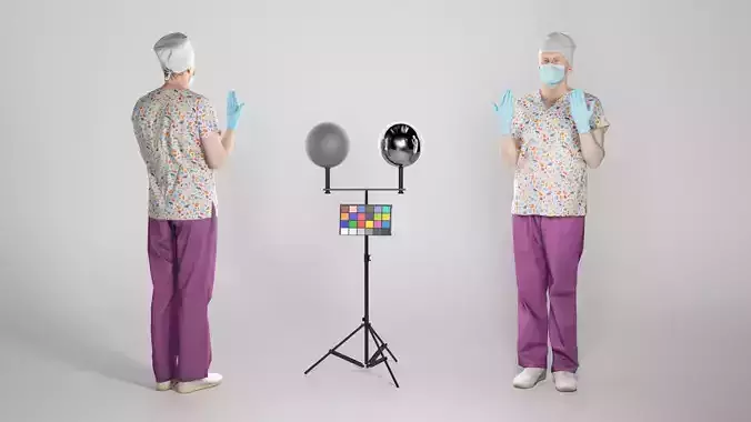Male doctor with surgical gloves and medical mask 241 Low-poly 3D model