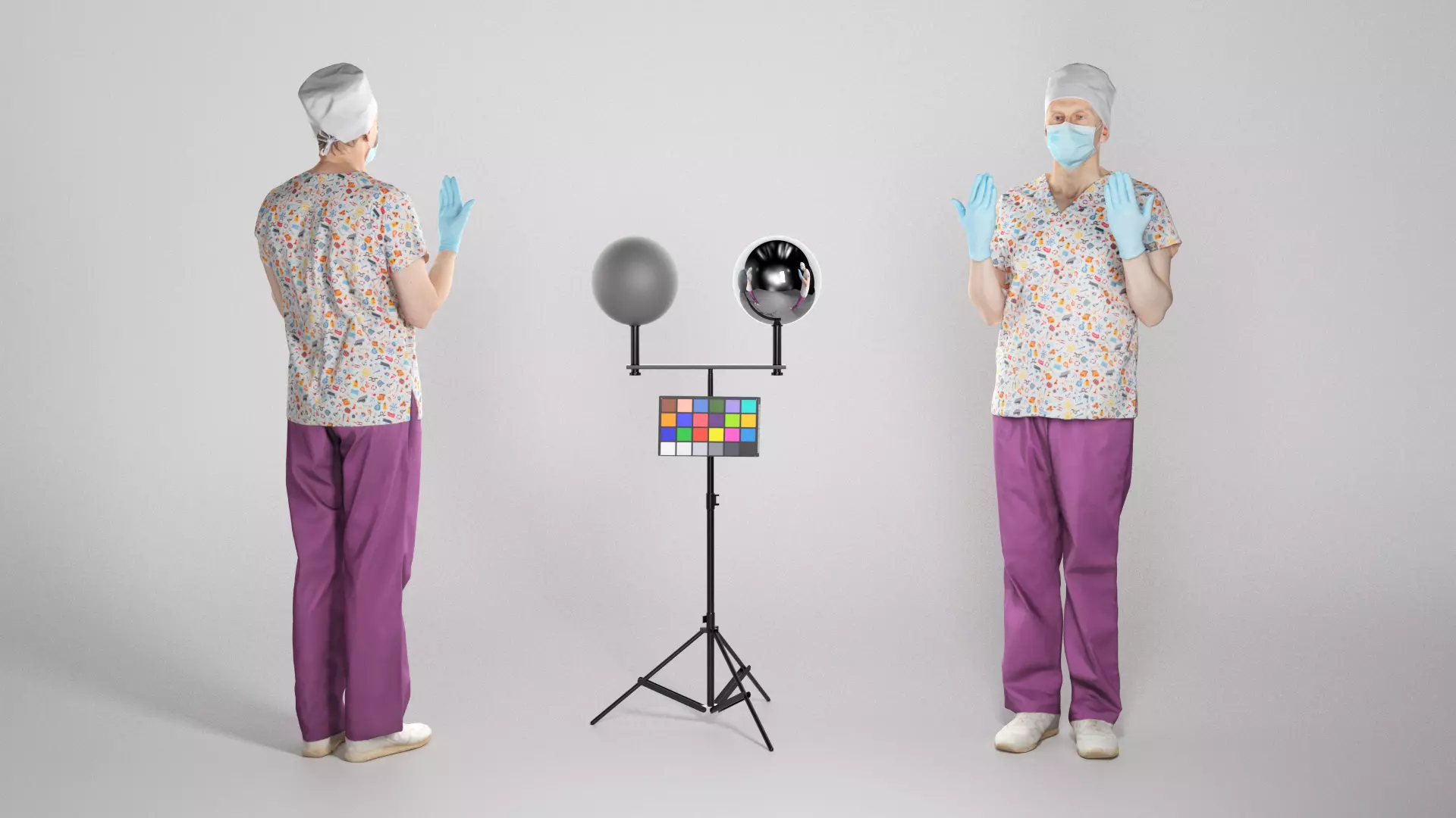 Male doctor with surgical gloves and medical mask 241 Low-poly 3D model_0