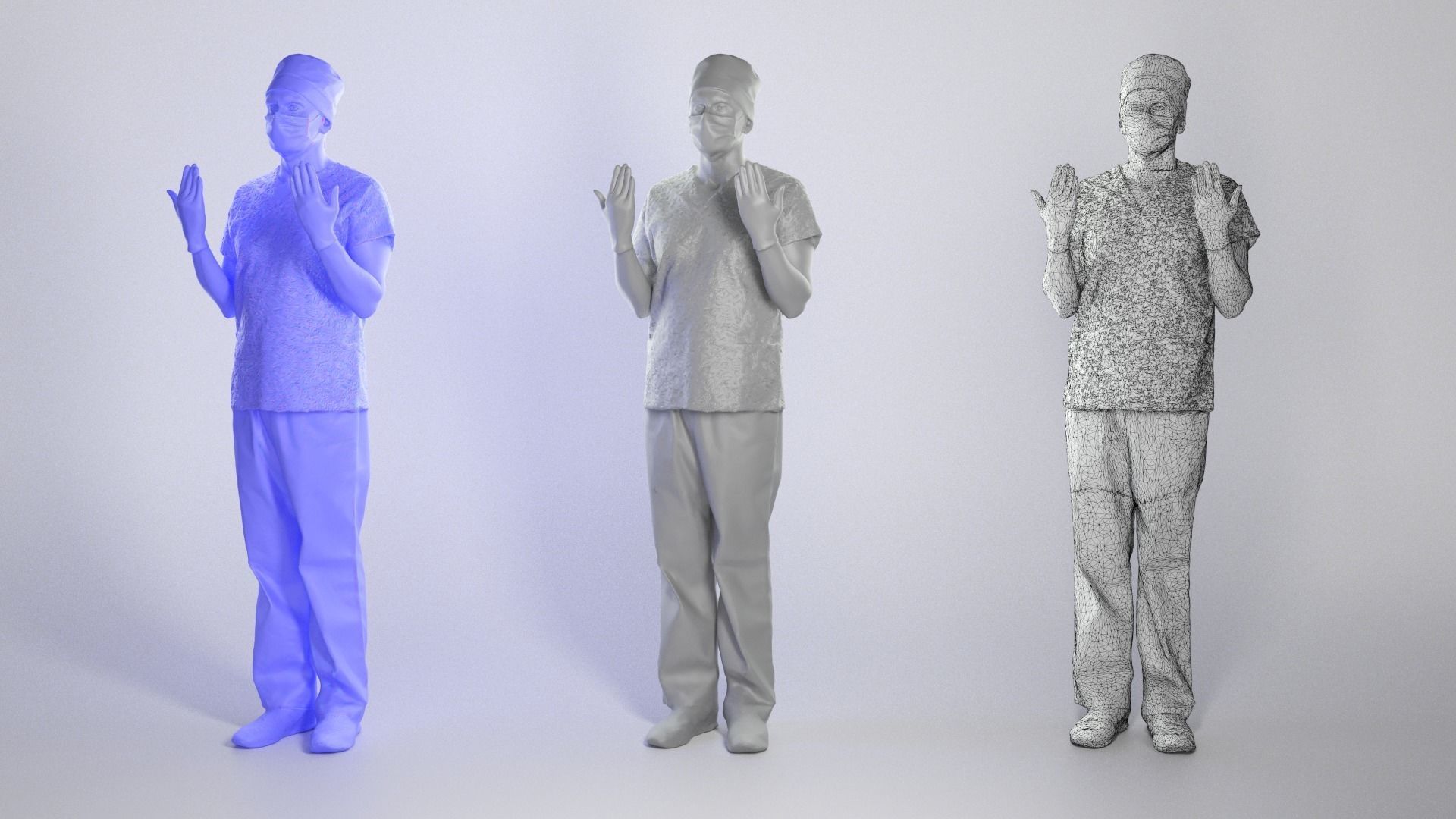Male doctor with surgical gloves and medical mask 241 Low-poly 3D model_3