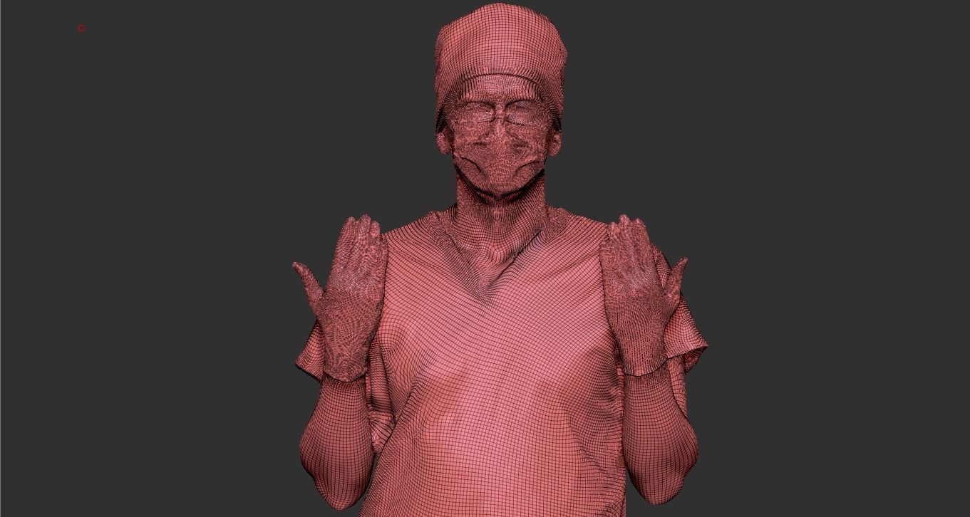 Male doctor with surgical gloves and medical mask 241 Low-poly 3D model_5