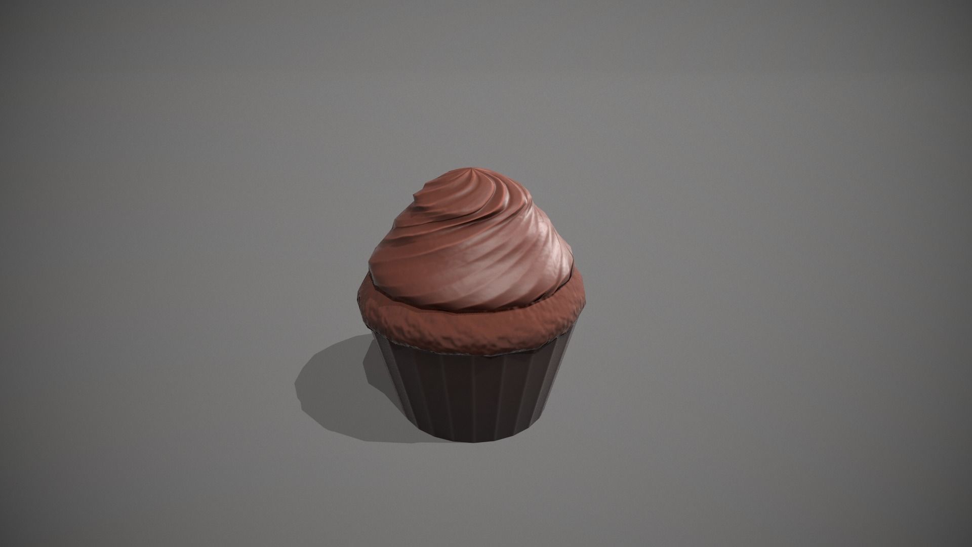 Double Chocolate Cupcake Low-poly 3D model_3