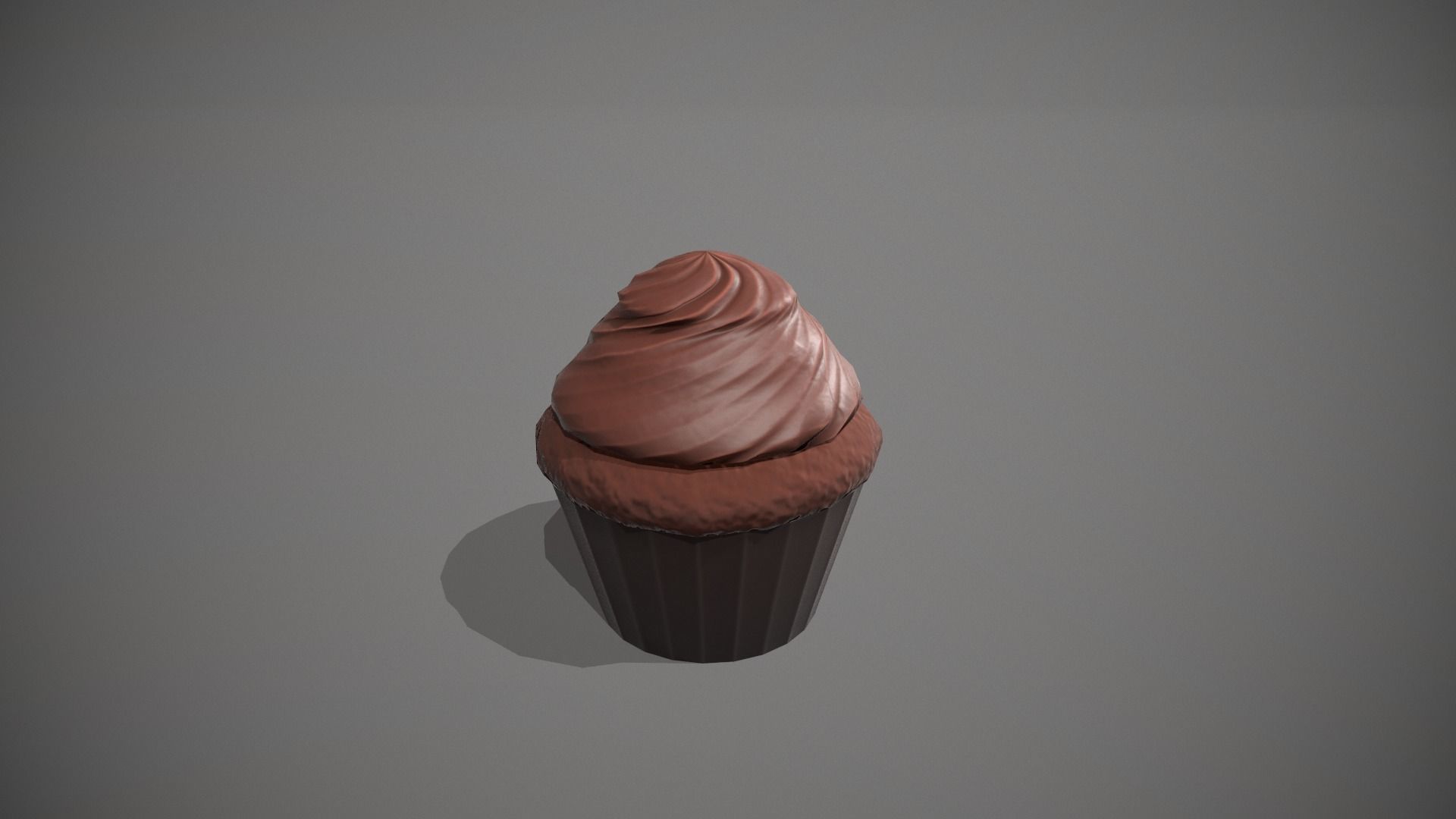 Double Chocolate Cupcake Low-poly 3D model_2