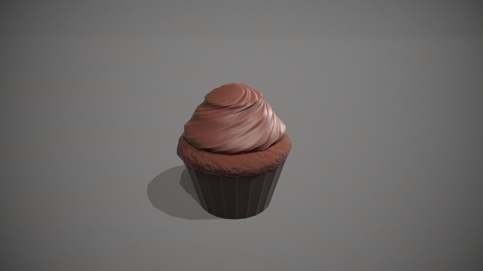 Double Chocolate Cupcake Low-poly 3D model_9