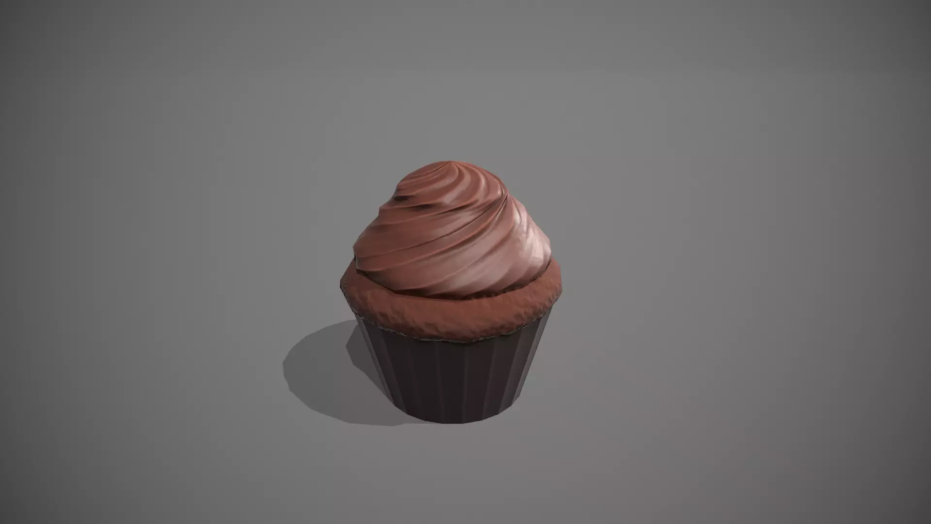 Double Chocolate Cupcake Low-poly 3D model_0
