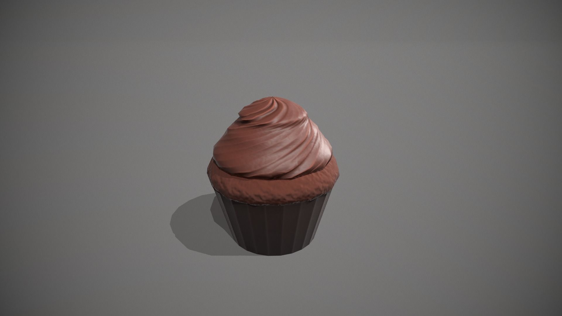 Double Chocolate Cupcake Low-poly 3D model_5