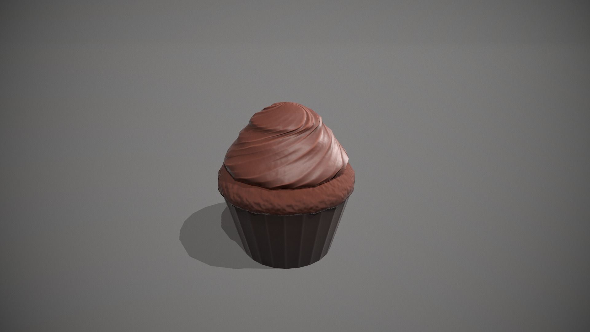 Double Chocolate Cupcake Low-poly 3D model_1