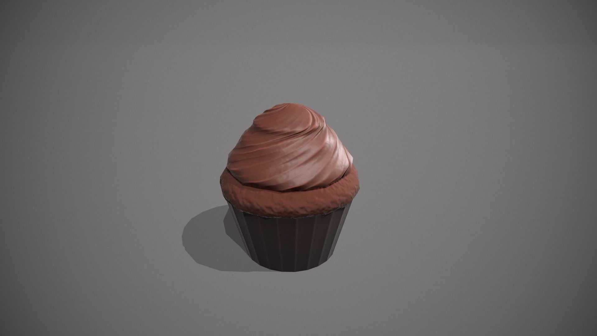 Double Chocolate Cupcake Low-poly 3D model_11