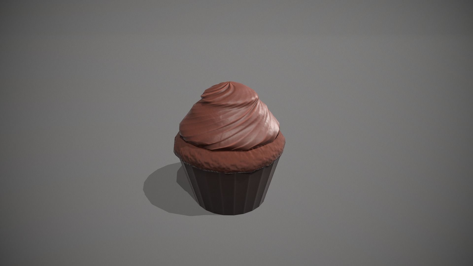Double Chocolate Cupcake Low-poly 3D model_7