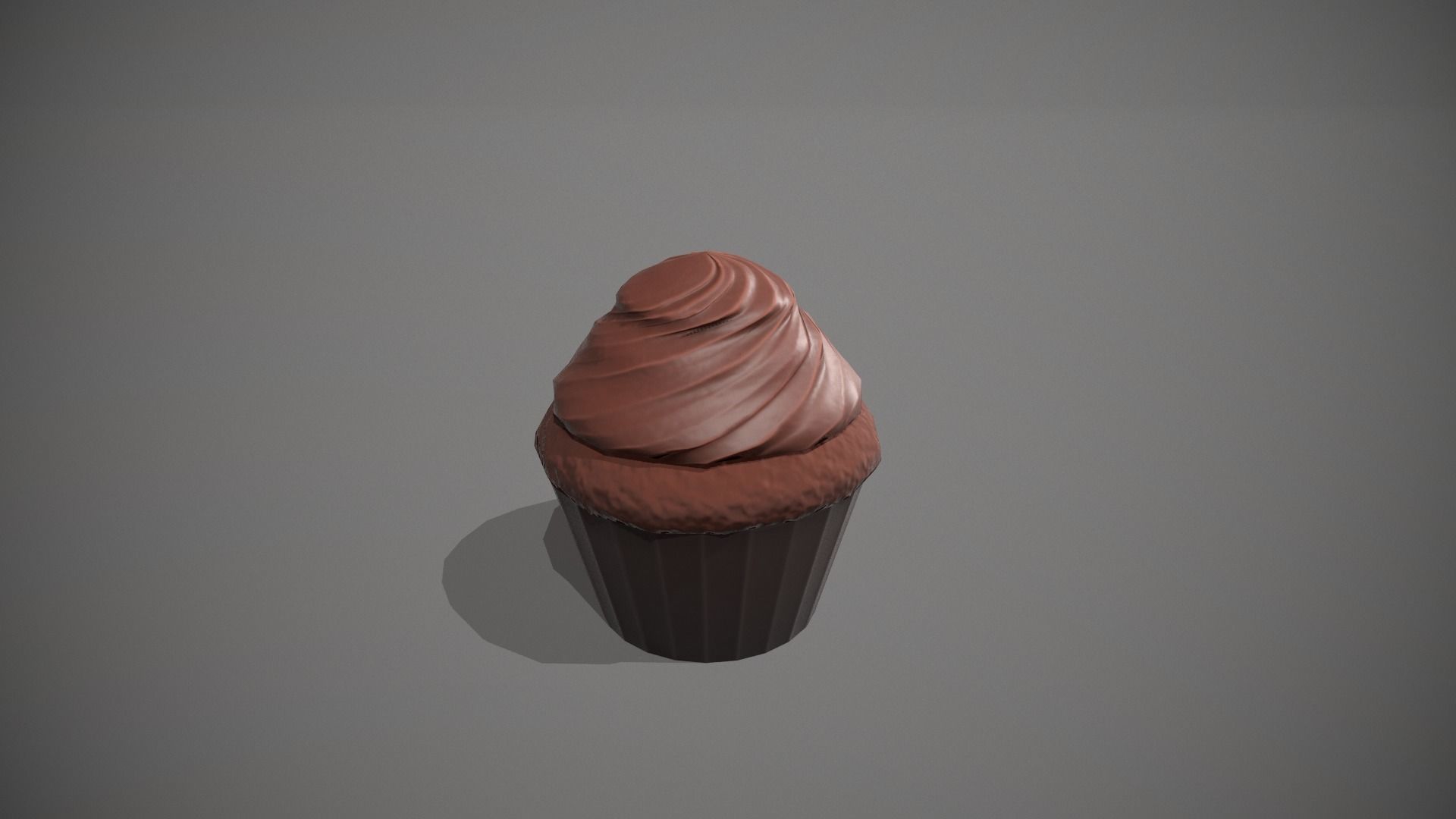 Double Chocolate Cupcake Low-poly 3D model_8