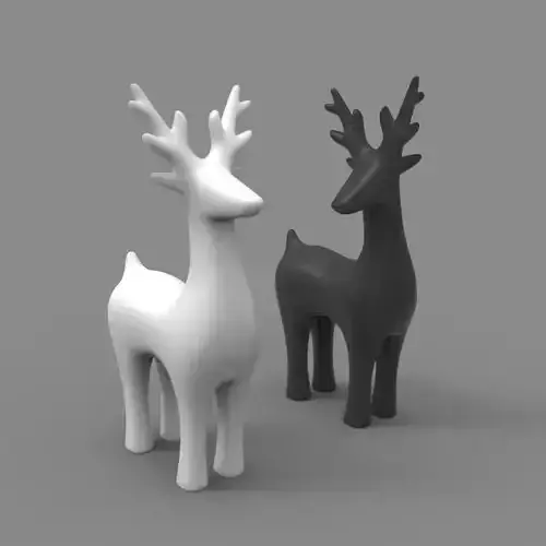 deers two deer figurines 3D print model
