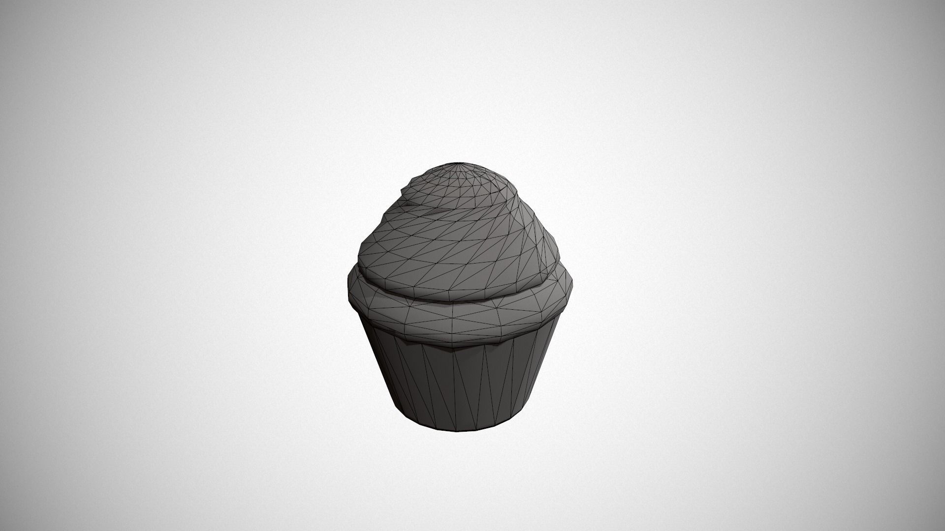 Vanilla Cupcake Low-poly 3D model_16