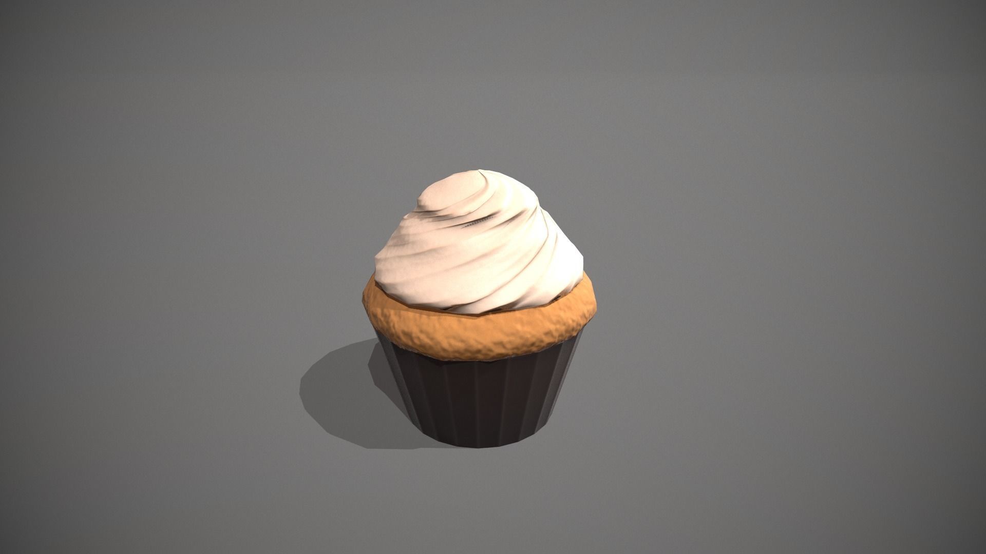 Vanilla Cupcake Low-poly 3D model_9
