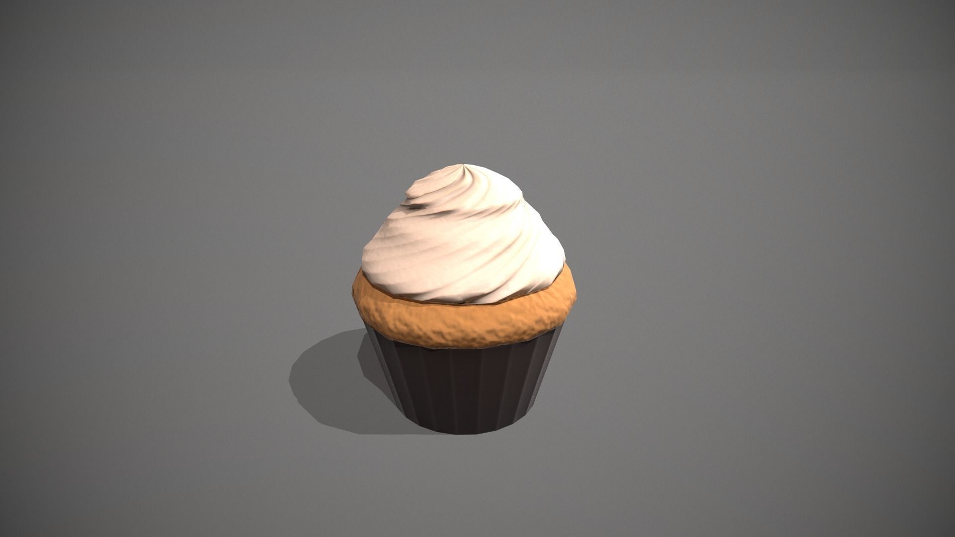 Vanilla Cupcake Low-poly 3D model_3