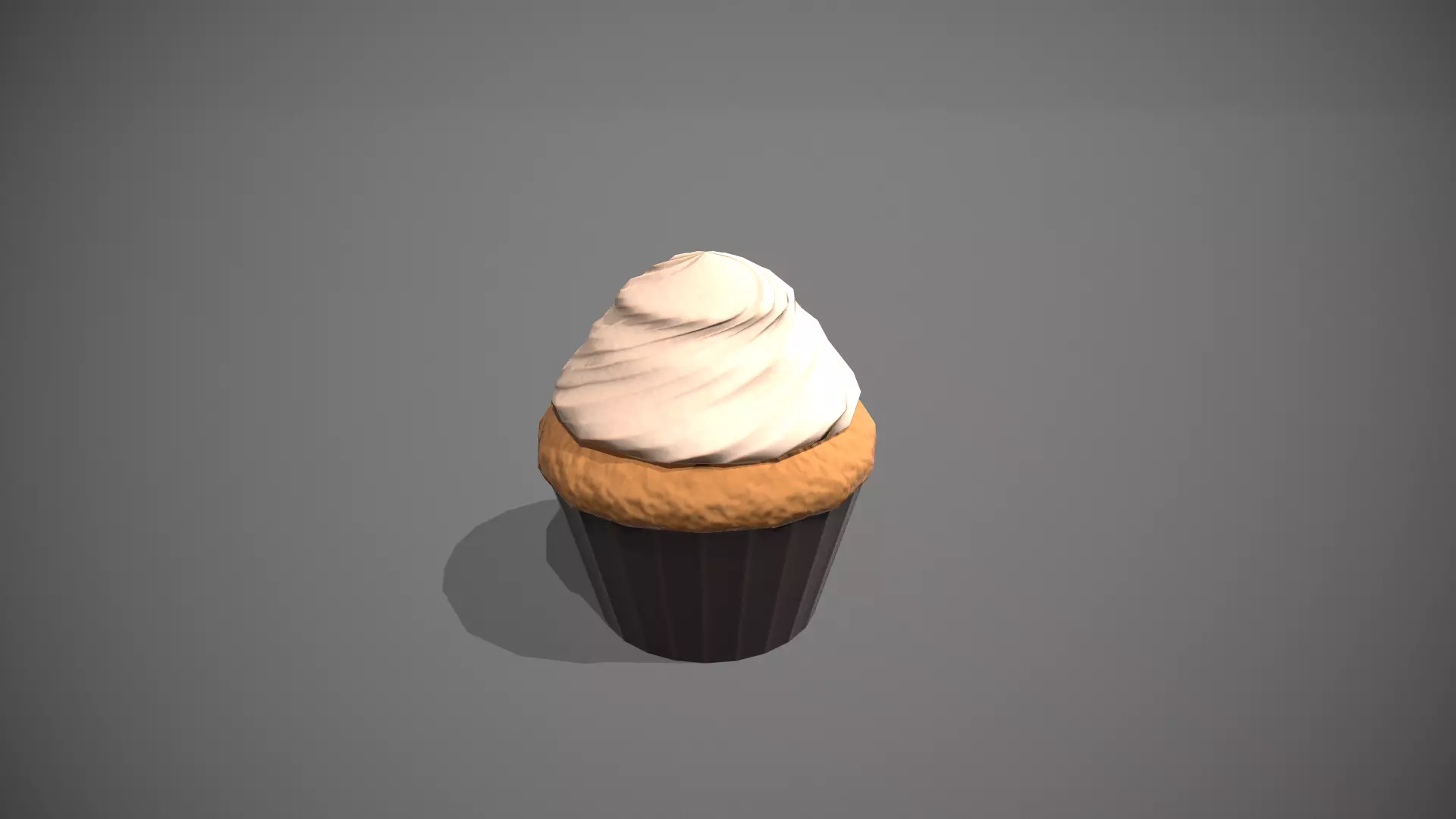Vanilla Cupcake Low-poly 3D model_0