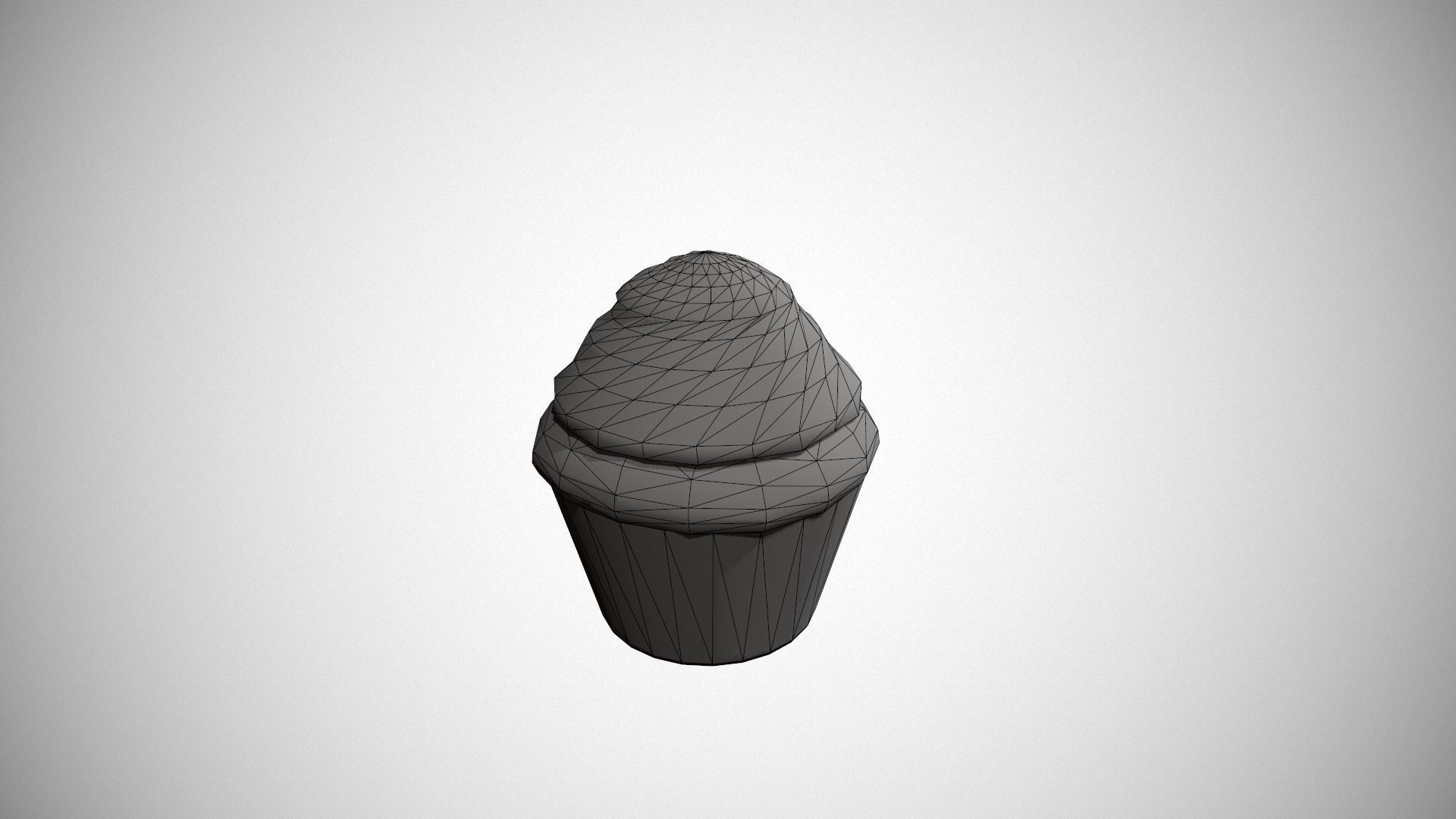 Vanilla Cupcake Low-poly 3D model_22