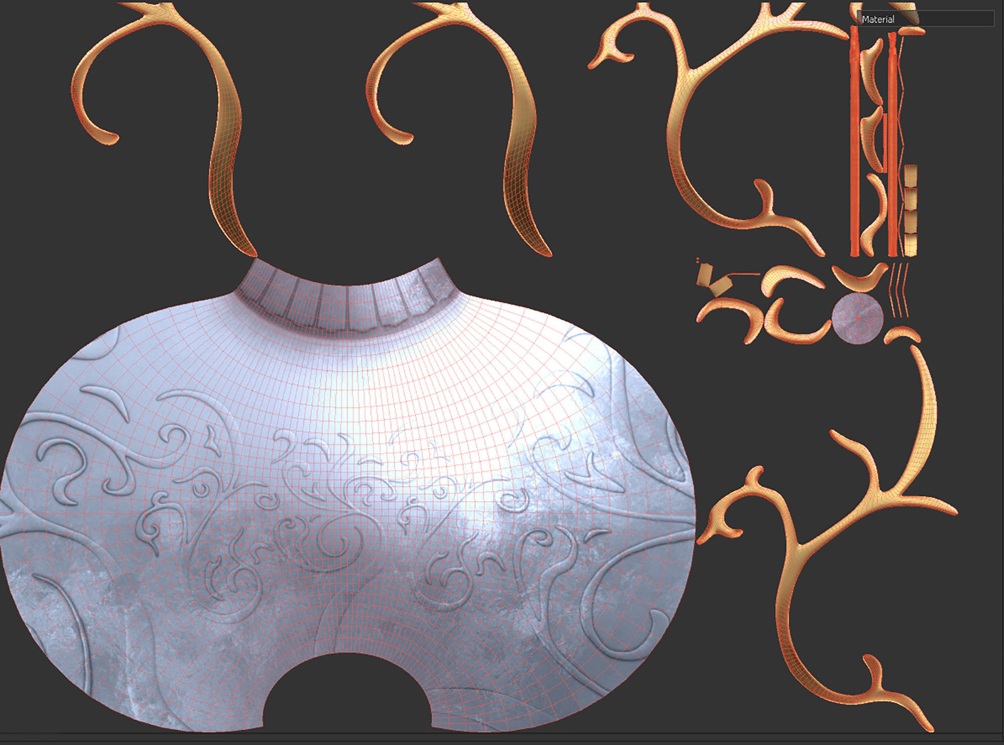 Christmas White Ball 3D model_6