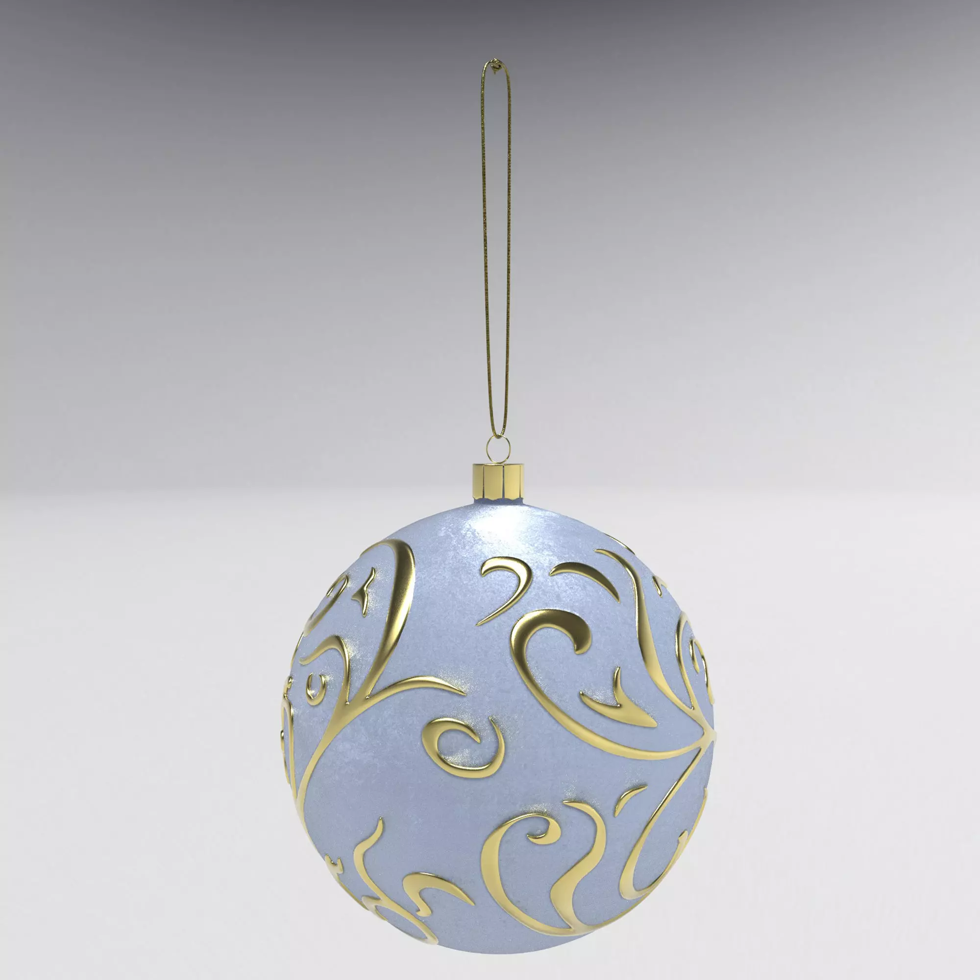 Christmas White Ball 3D model_0