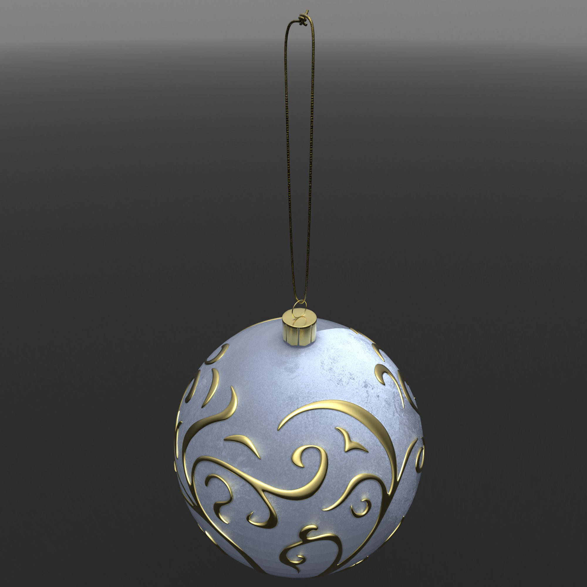 Christmas White Ball 3D model_1