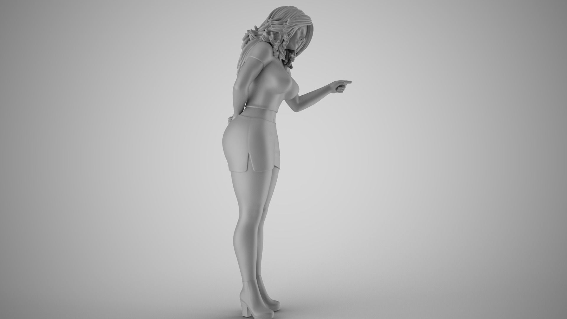 Woman Show the Door 3D print model_3