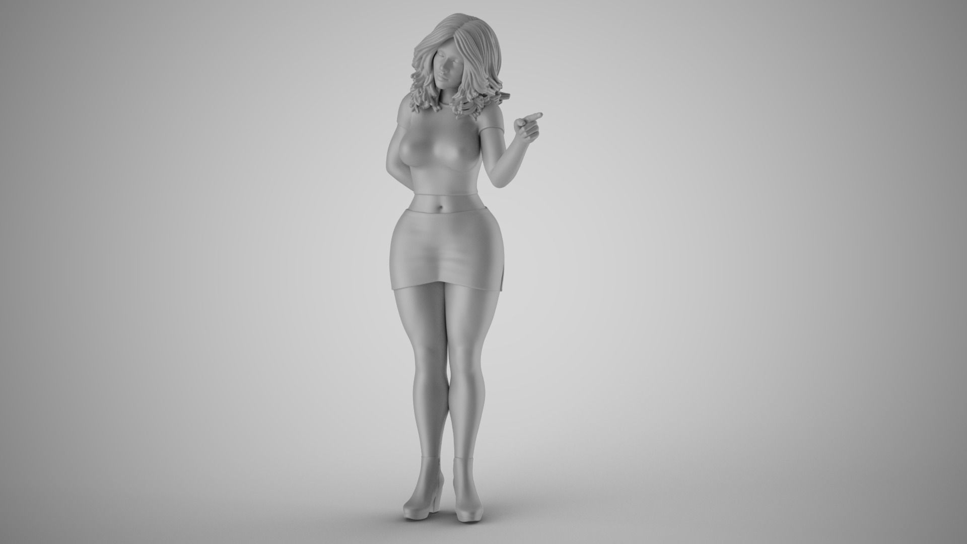 Woman Show the Door 3D print model_1