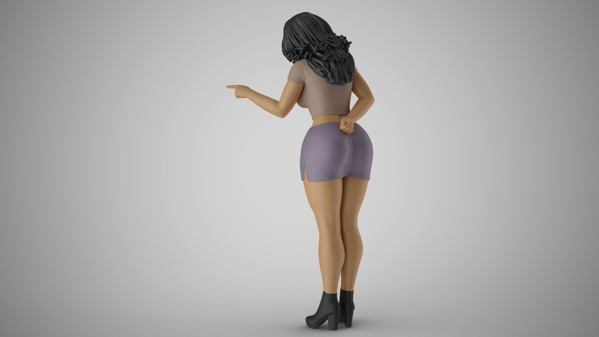 Woman Show the Door 3D print model_7