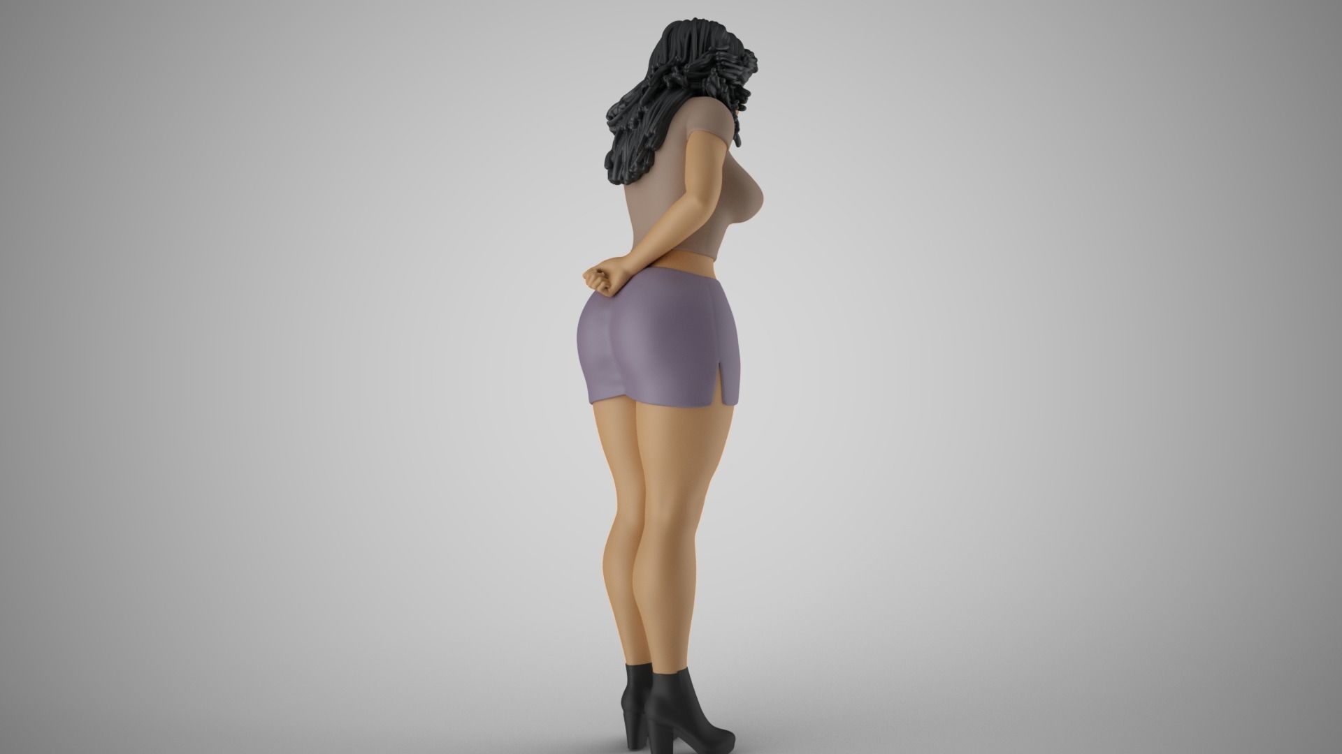 Woman Show the Door 3D print model_5