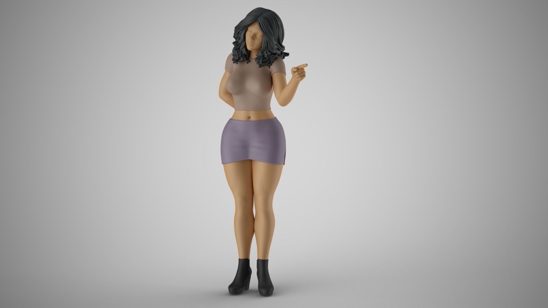 Woman Show the Door 3D print model_10
