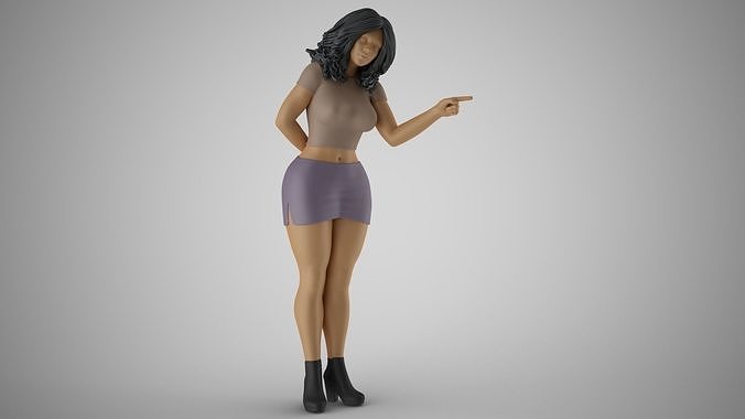 Woman Show the Door 3D print model