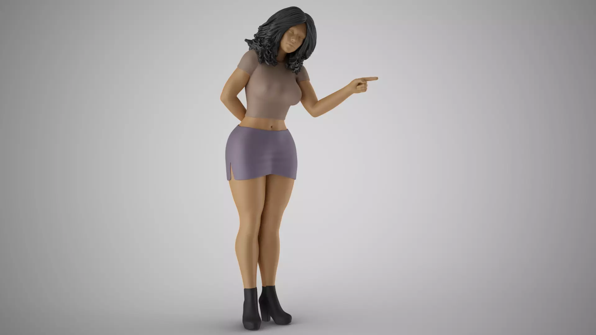 Woman Show the Door 3D print model_0