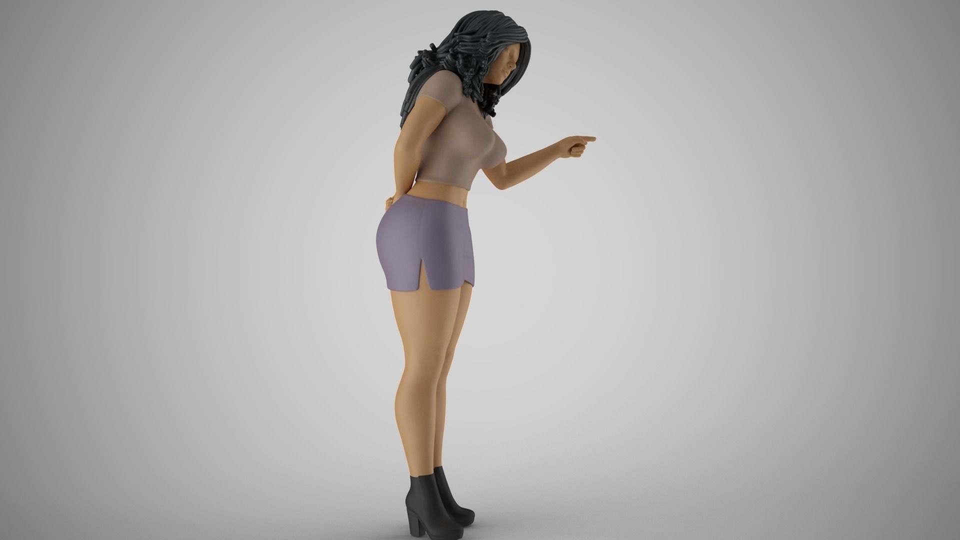 Woman Show the Door 3D print model_4
