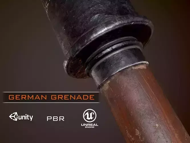 German M24 Grenade WW2 PBR Low-poly 3D model