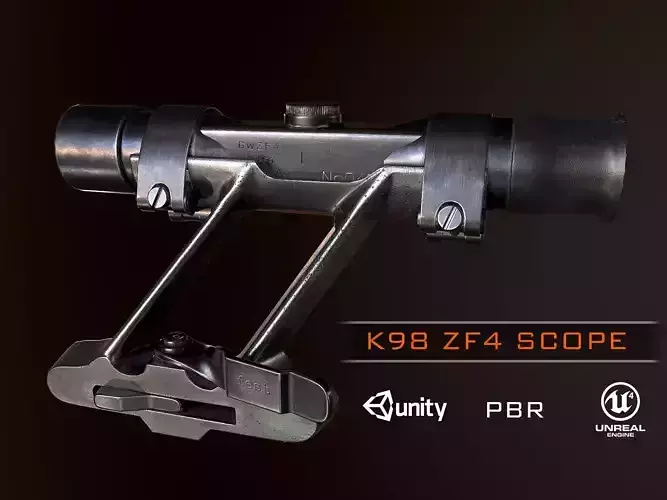 K98 ZF4 German Scope WW2 PBR Low-poly 3D model