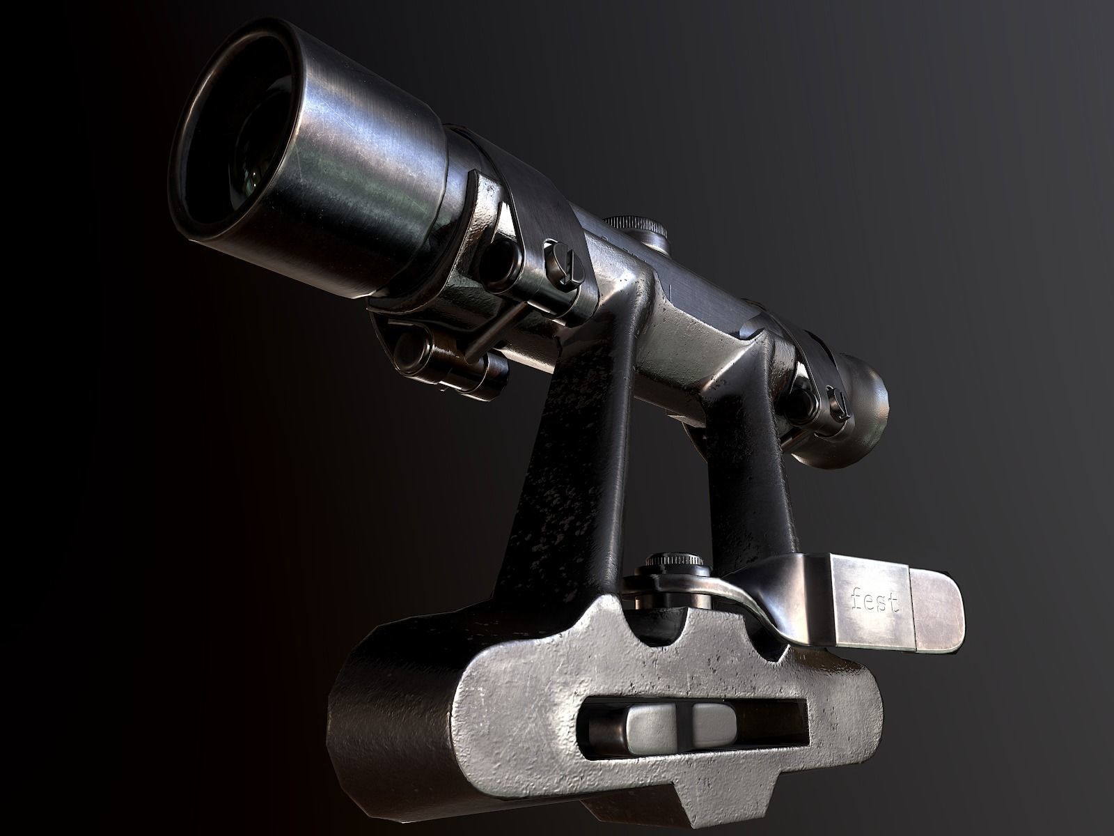 K98 ZF4 German Scope WW2 PBR Low-poly 3D model_10