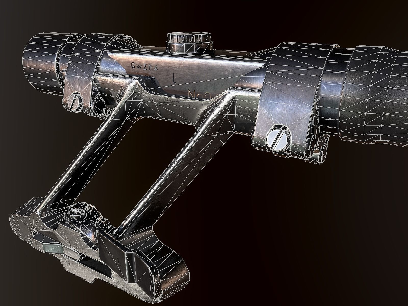 K98 ZF4 German Scope WW2 PBR Low-poly 3D model_8