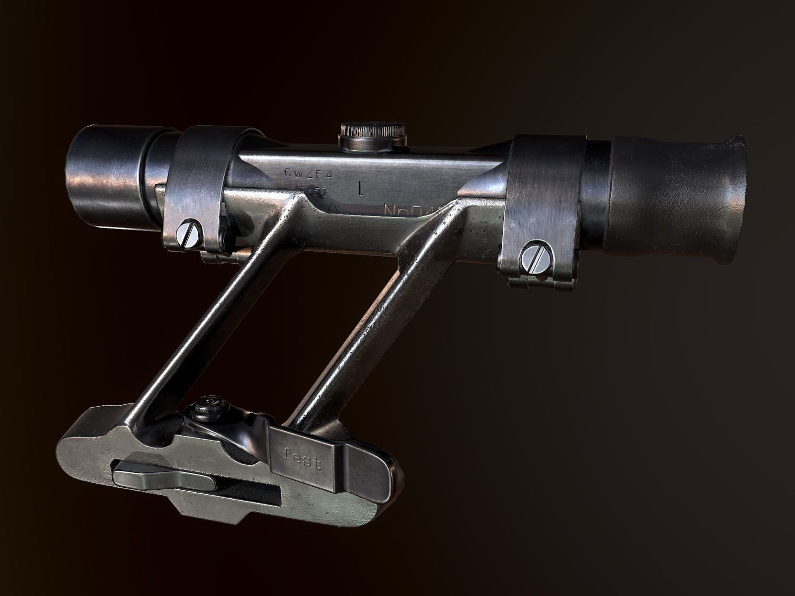 K98 ZF4 German Scope WW2 PBR Low-poly 3D model_7