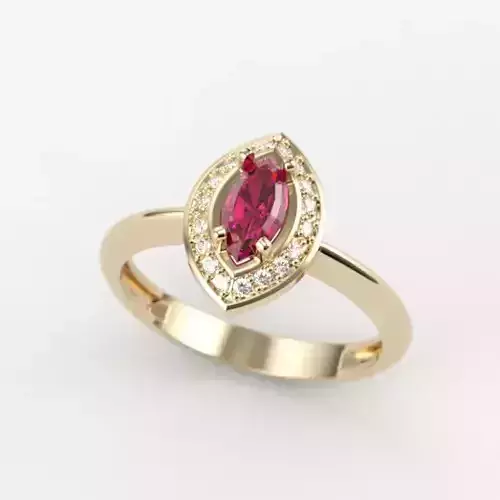 Women ring with gems 3dm stl