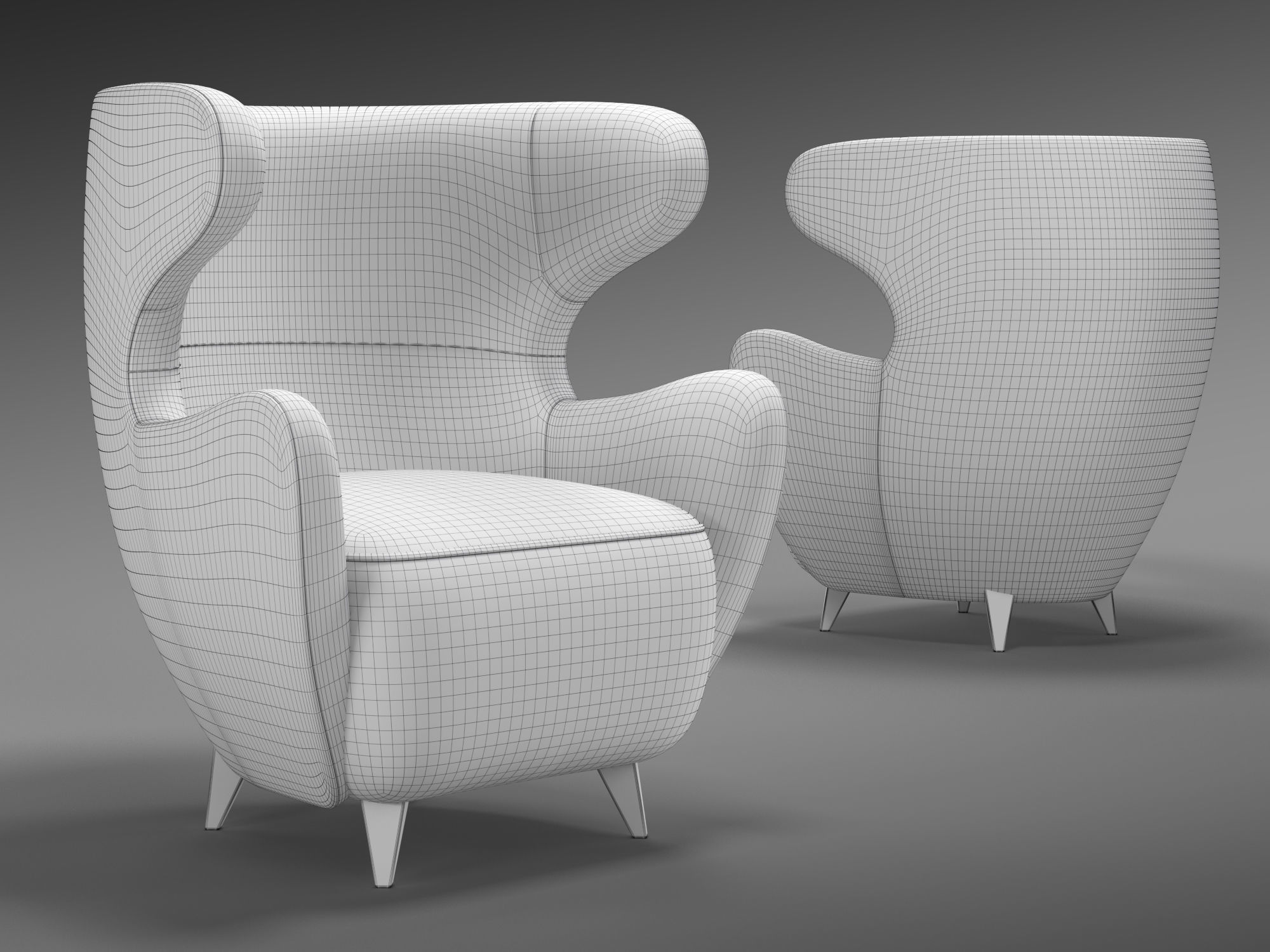 Holly Hunt Wing Chair 3D model_5